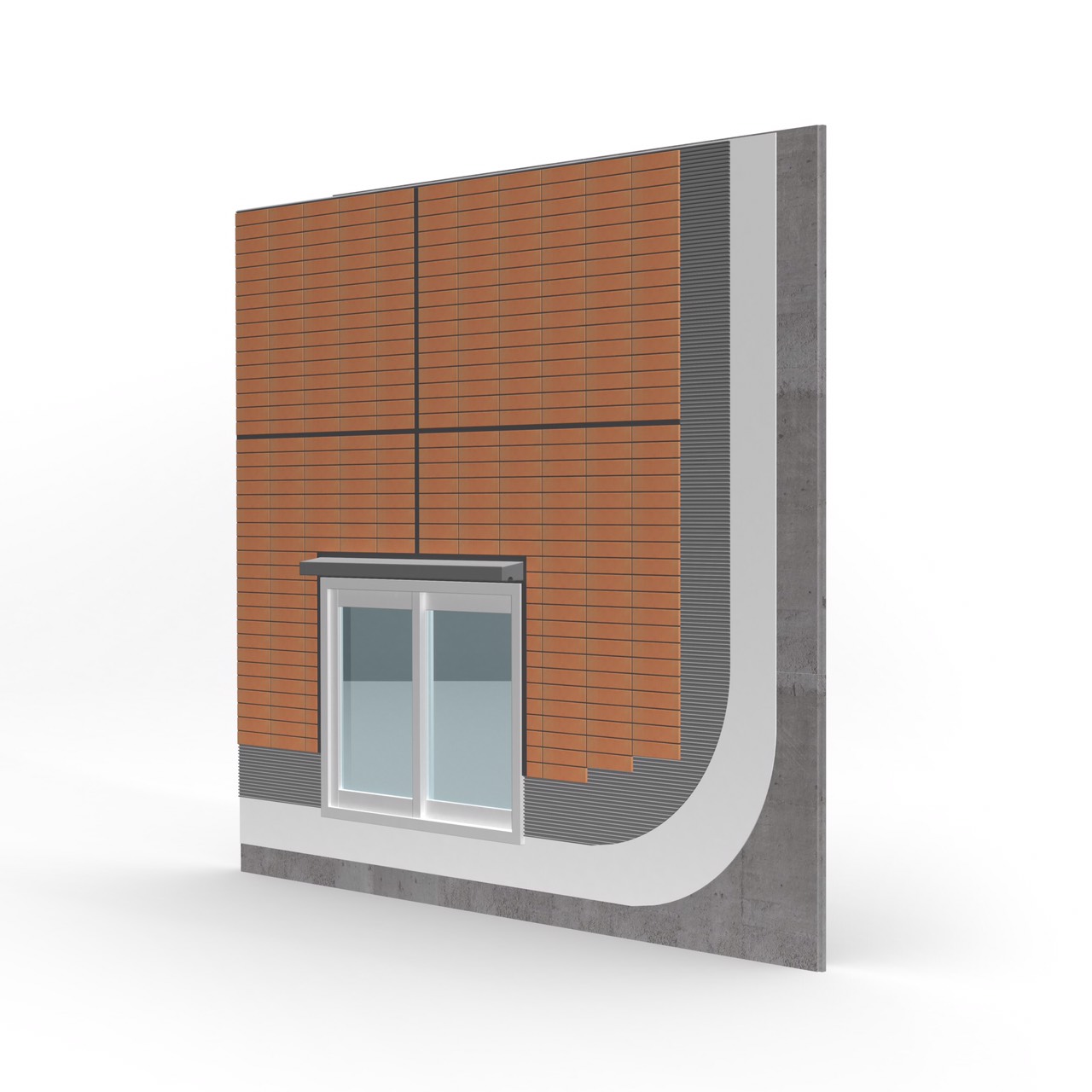 Exterior tiling solution on high building Exterior tiling solution on high building